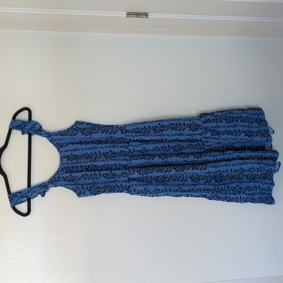 Time & Tru Blue Ivy‎ Pocket Midi Dress S - Picture 1 of 7